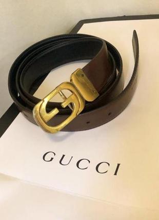 Стильний двухсторонній вінтажний шкіряний пояс gucci, оригінал 🔥🔥🔥