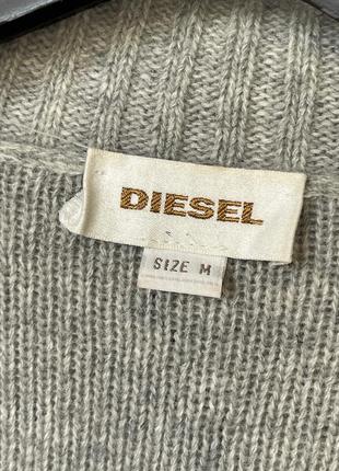 Diesel винтаж кардиган серый с узором панк звезды на молнии7 фото