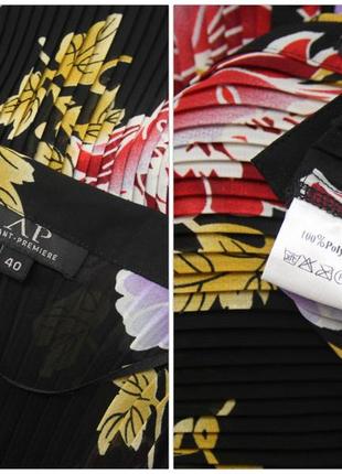 Оригинальная шифоновая гофрированная блузка "avant premiere" с цветочным принтом. размер eur40.4 фото