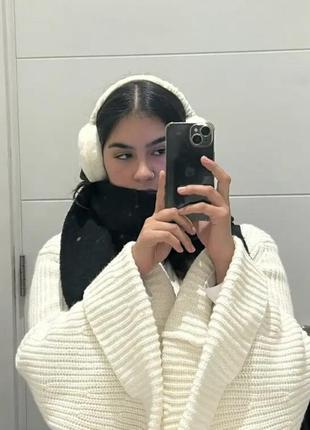 Стильные белые молочные меховые наушники, теплые пушистые меховые наушники
