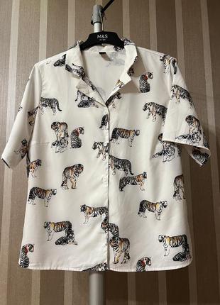 1+1=3🎁 рубашка блуза с тиграми shein 2xl6 фото