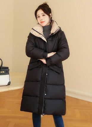 Женская удлиненная куртка, пуховик, зимнее пальто1 фото