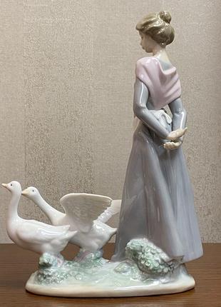 Фарфоровая статуэтка lladro «наблюдая за утками».4 фото