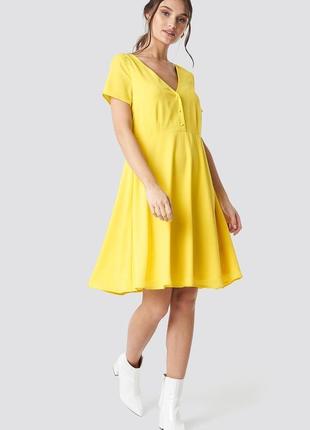 Платье женское легкое желтое шифон na-kd