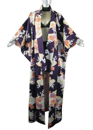 Традиционное женское японское кимоно, ручная работа, халат, костюм, куротомесоде1 фото