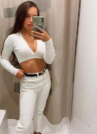Zara білі базові джинси 32р
