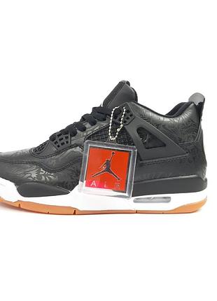 Nike air jordan 4 retro ppsg paris saint germain черные кроссовки мужские зимние с мехом топ качество зима найк джордан кожаные