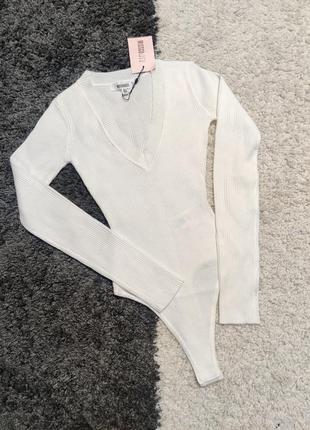 Белое боди в рубчик missguided