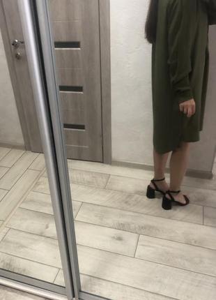 Платье  хаки шнуровка стильная2 фото