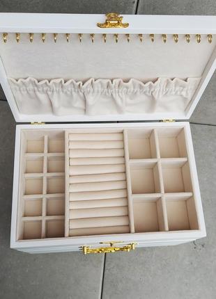 Скриня для прикрас tm wooden organizer "white gold" білий jb0115 фото