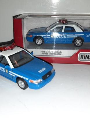 Машинка іграшкова ford crown victoria police  kinsmart інерційний 1:32 синій