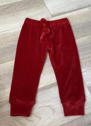 Теплые велюровые штанишки / штаны теплые на осень зима для девчонки мальчика2 фото