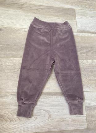 Теплые велюровые штанишки / штаны теплые на осень зима для девчонки мальчика3 фото
