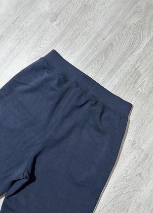 Теплые спортивные широкие брюки палаццо темно синие с лампасами6 фото
