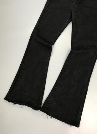 Стильные черные джинсы клеш primark cares x denim co, однотонные, базовые, с голенищами, широкие, брюки, брюки, трендовые, примарк, деним3 фото