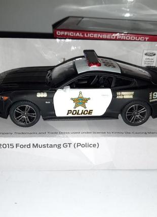 Машинка іграшкова 2015 ford mustang gt police kinsmart інерційний 1:32 чорний