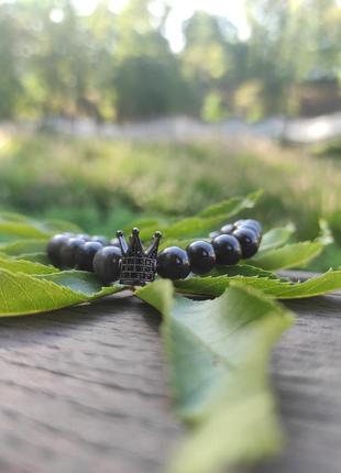 Роскошный обсидиановый браслет унисекс