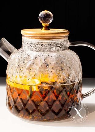 Чайник заварник ромб скляний, 1500 мл6 фото