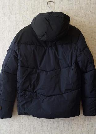 Мужская зимняя куртка timeberland, темно-синего цвета с черной вставкой.2 фото