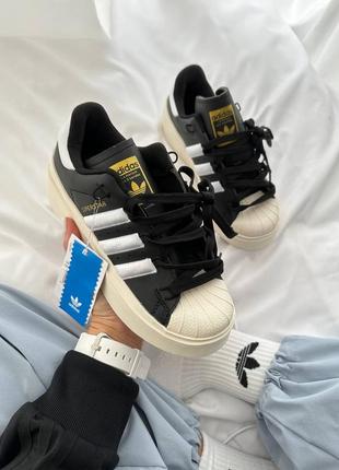Adidas superstar bonega “black / white” женские кроссовки 36-40