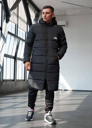 Мужская зимняя удлиненная куртка the north face