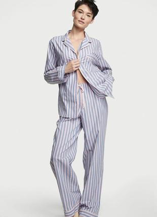 Хлопковая пижама victoria’s secret cotton long pajama set
