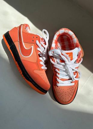 Nike sb dunk “orange lobster” premium кроссовки женские кожа1 фото