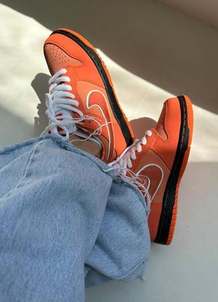 Nike sb dunk “orange lobster” premium кроссовки женские кожа3 фото