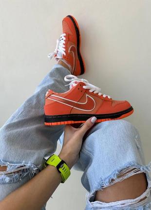 Nike sb dunk “orange lobster” premium кроссовки женские кожа8 фото