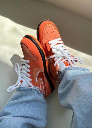 Nike sb dunk “orange lobster” premium кроссовки женские кожа9 фото