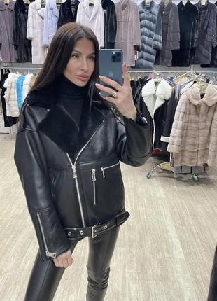 Стильная натуральная дубленка