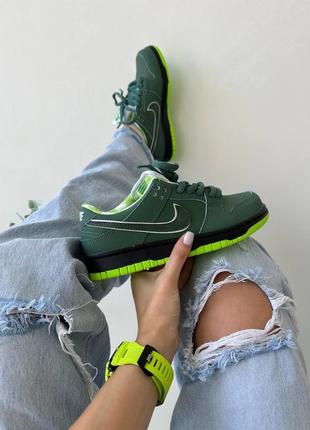 Nike sb dunk “green lobster” premium женские кроссовки 36-42 зеленые8 фото