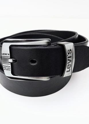 Кожаный ремень мужской. черный