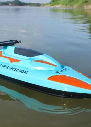 Іграшка-катер на радіокеруванні speed boat працює від акумулятора наляля6 фото