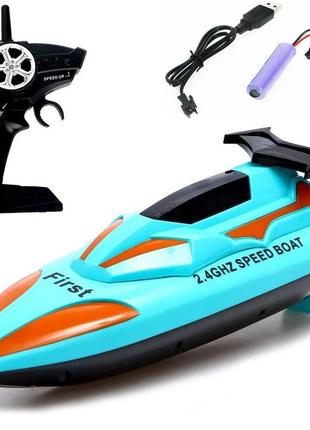 Іграшка-катер на радіокеруванні speed boat працює від акумулятора наляля2 фото