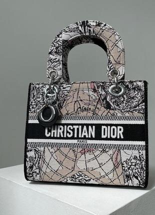 Разноцветная женская сумка christian dior lady d-lite earth