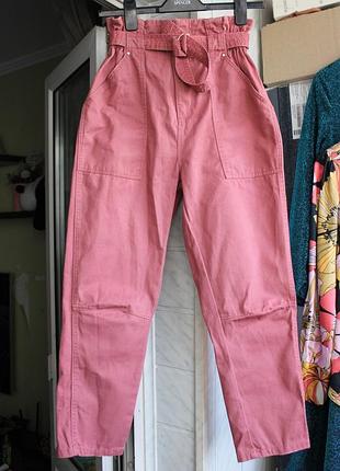 Классные брюки с глубокой посадкой в оттенке "розовое дерево"
