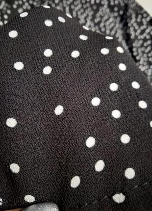 Стильная тонкая рубашка блузка кофточка черная в горох7 фото