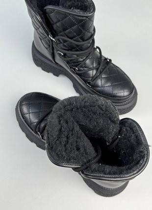 Зимние кожаные ботинки на шнуровке,36-404 фото