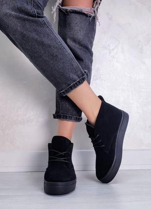 Ботиночки hitop натуральная итальянская замша