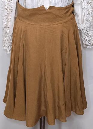 💥 горчичная 100% шелковая юбка.