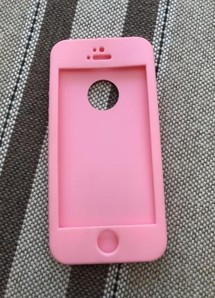 Силиконовый чехол на iphone 5s, розовый чехол