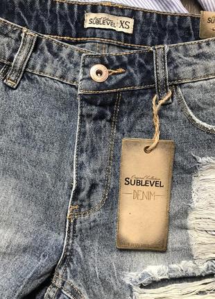 Фірмові джинсові шорти подовжені sudlevel бойфренду4 фото