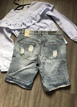 Фірмові джинсові шорти подовжені sudlevel бойфренду5 фото