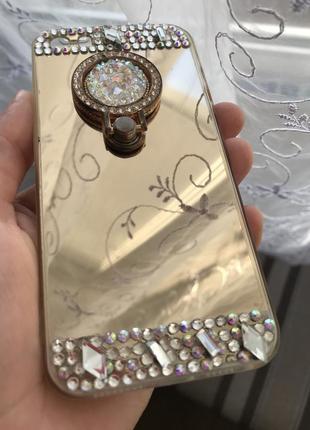 Дзеркальний чохол зі стразами на iphone 5/5s