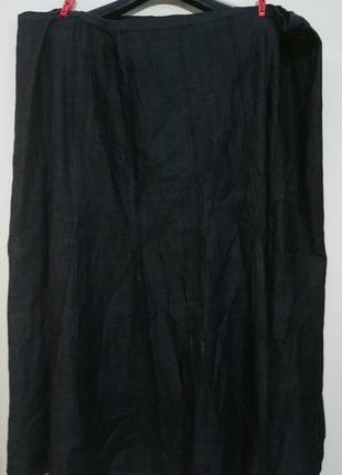 Длинная джинсовая юбка трапеция на красивые формы2 фото