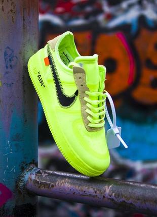 🔥nike air force off-white green🔥 кросівки найк чоботи, кросівки найк офф вайт зелені