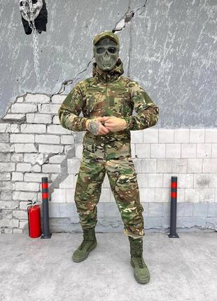Осінній тактичний костюм софтшел мультикам 4 в 1, утеплений армійський комплект3 фото