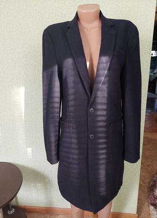 Шерстяной удлиненный пиджак женский жакет блейзер5 фото