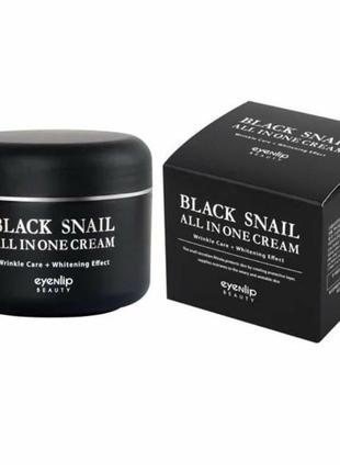 Відновлювальний крем для обличчя eyenlip black snail all in one cream з муцином чорного равлика